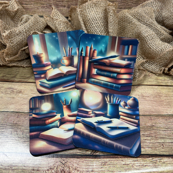 Dreamy Books Coaster Set