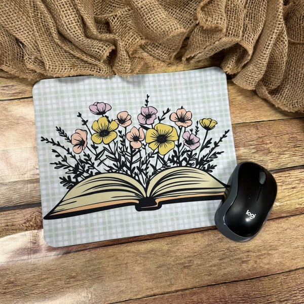 Floral Book Mouse Pad