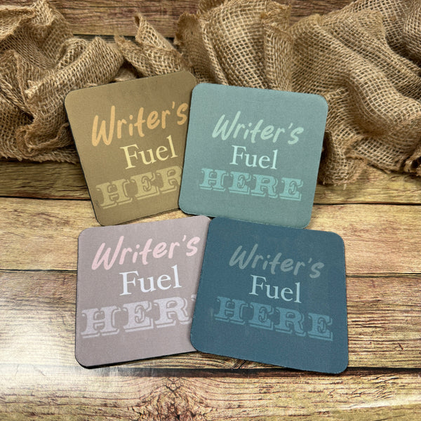 Writers Fuel Here Coaster Set