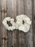 Mini White Satin Scrunchie