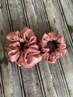 Mini Dusty Pink Satin Scrunchie