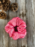 Pink Satin Scrunchie