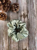 Olive Satin Scrunchie