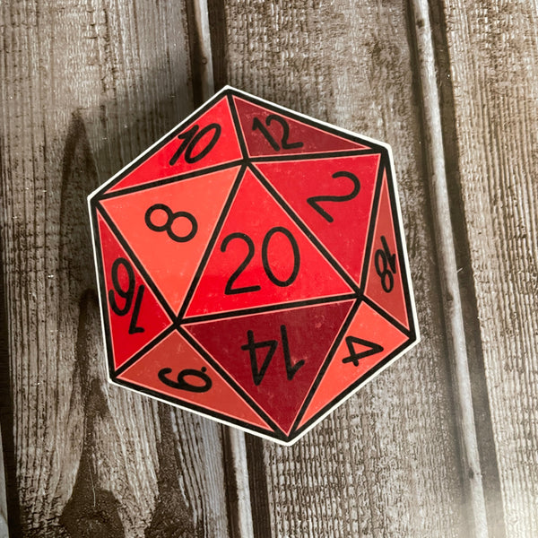 Red D20 Sticker