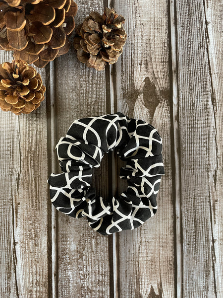 Black and White Abstract Scrunchie CLEARANCE