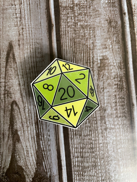 Green D20 Sticker