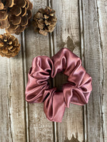 Dusty Rose Satin Scrunchie