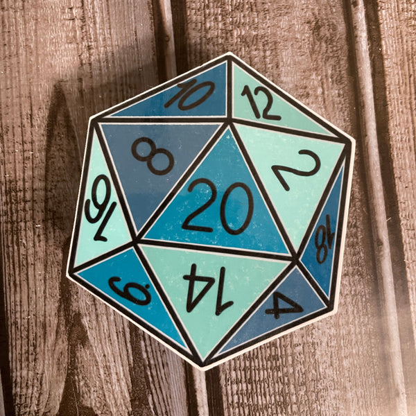 Blue D20 Sticker