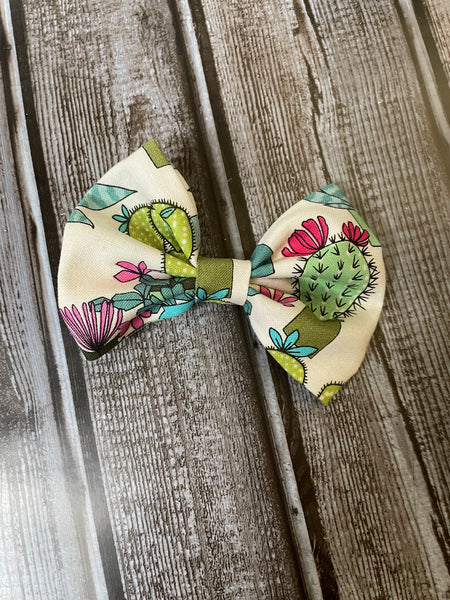 White Cactus 4 inch Bow CLEARANCE