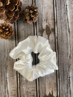 White Satin Scrunchie