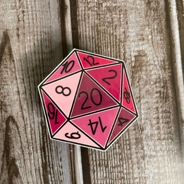 Purple D20 Sticker